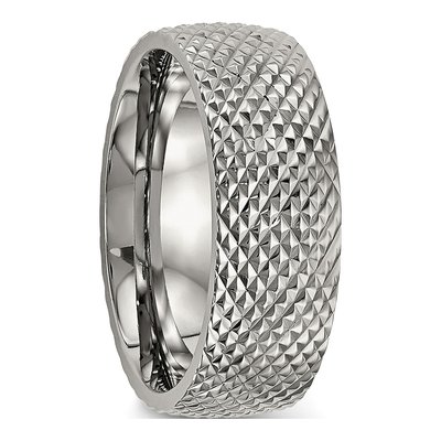Titanium 8mm Textured Wedding Band – view 5