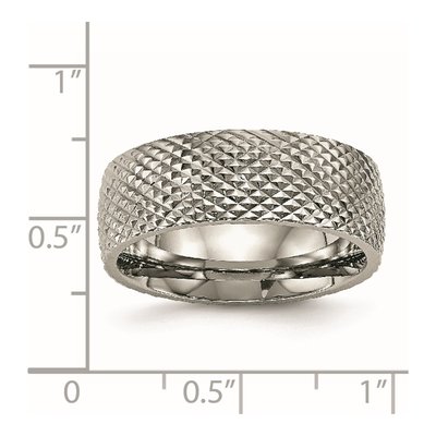 Titanium 8mm Textured Wedding Band – view 7