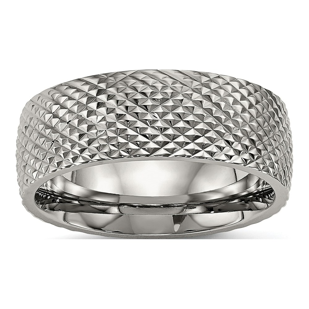 Titanium 8mm Textured Wedding Band