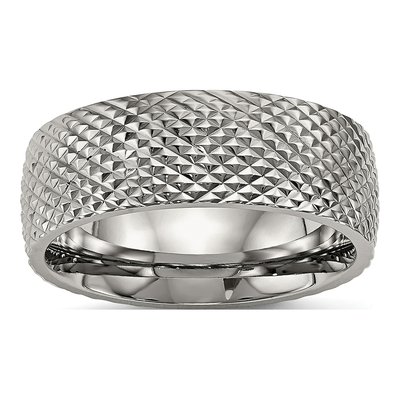Titanium 8mm Textured Wedding Band