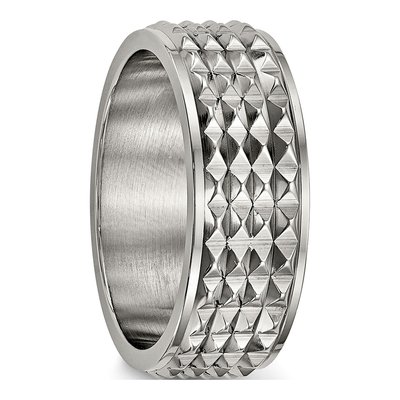 Titanium 8mm Studded Wedding Band – view 5