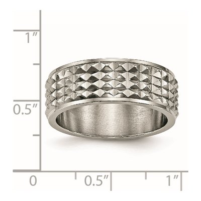 Titanium 8mm Studded Wedding Band – view 7