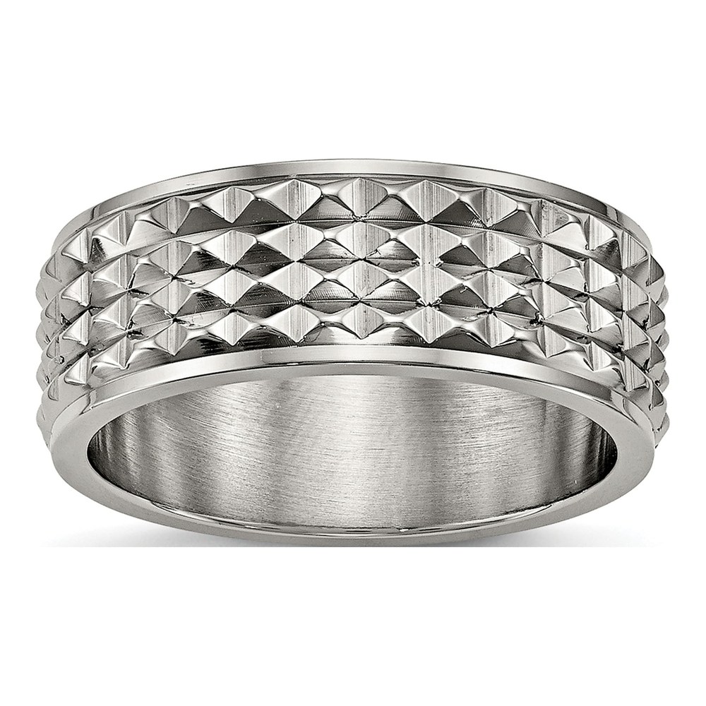 Titanium 8mm Studded Wedding Band