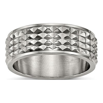 Titanium 8mm Studded Wedding Band