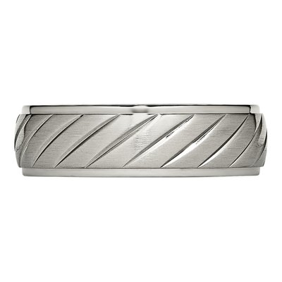 Titanium 7mm Grooved Wedding Band – view 4