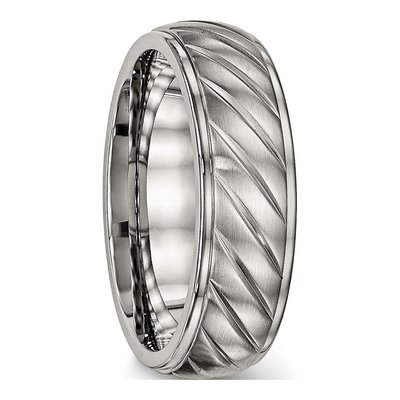 Titanium 7mm Grooved Wedding Band – view 5