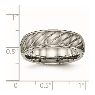 Titanium 7mm Grooved Wedding Band – view 7