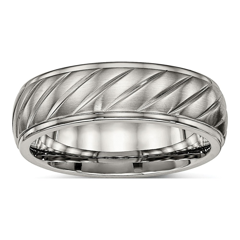 Titanium 7mm Grooved Wedding Band