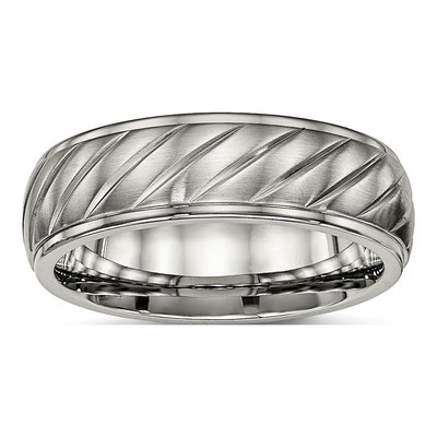Titanium 7mm Grooved Wedding Band