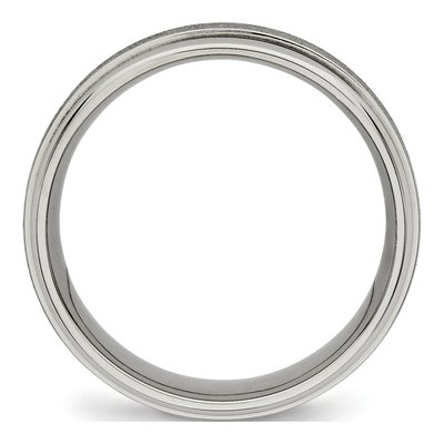 Titanium 7mm Ridged Edge Comfort-Fit Wedding Band – view 3