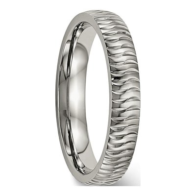Titanium 4mm Textured Wedding Band – view 5