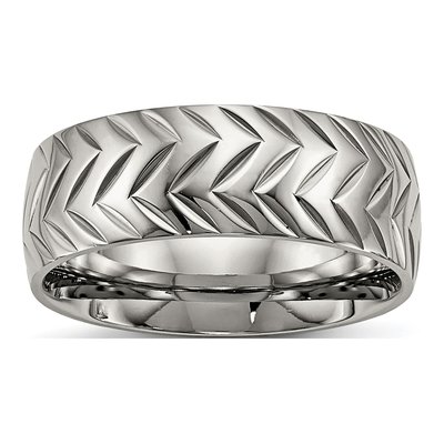 Titanium Diamond-Cut Wedding Band