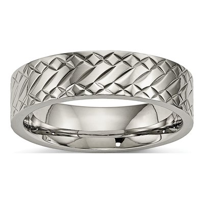 Titanium 6mm Textured Wedding Band