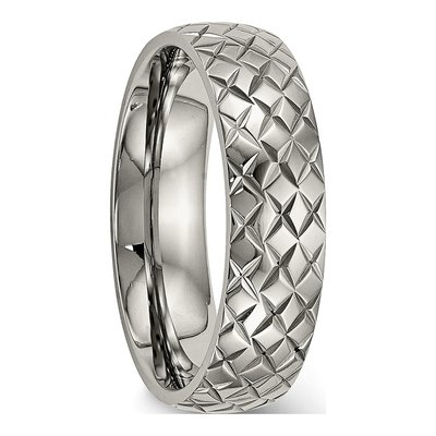 Titanium 6mm Textured Wedding Band – view 5