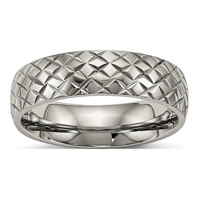 Titanium 6mm Textured Wedding Band