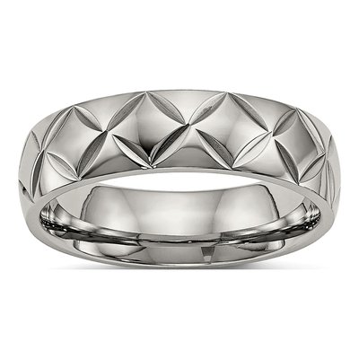 Titanium Diamond-Cut Wedding Band