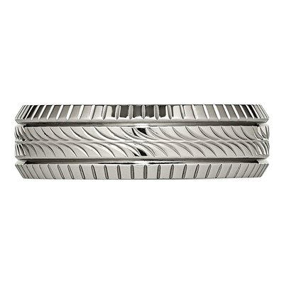 Titanium 7mm Grooved Wedding Band – view 4