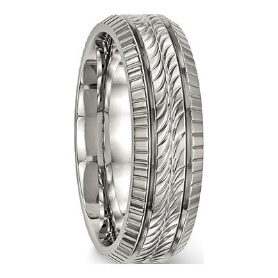 Titanium 7mm Grooved Wedding Band – view 5