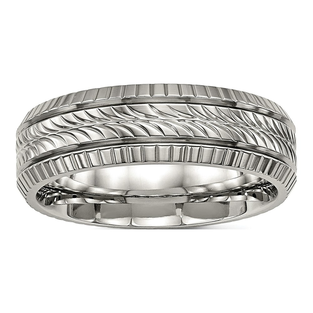 Titanium 7mm Grooved Wedding Band