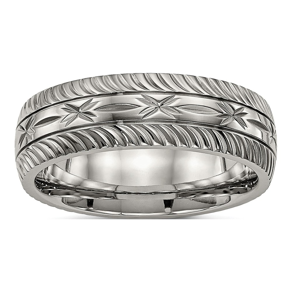 Titanium Diamond-Cut Wedding Band