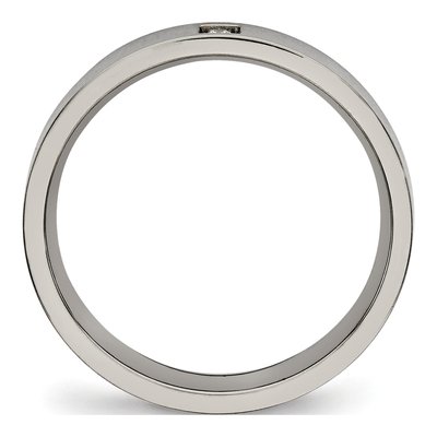Titanium CZ Comfort Fit Wedding Band – view 3