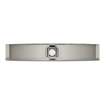 Titanium CZ Comfort Fit Wedding Band – view 5