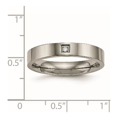 Titanium CZ Comfort Fit Wedding Band – view 8