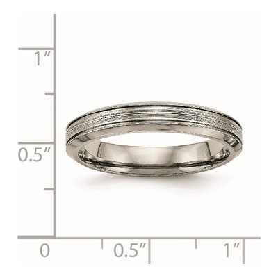 Titanium 3.75mm Grooved Comfort-Fit Wedding Band – view 7