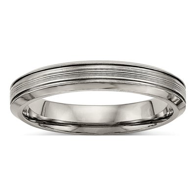 Titanium 3.75mm Grooved Comfort-Fit Wedding Band