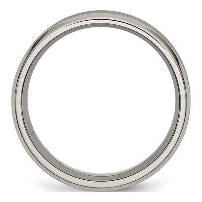 Titanium 8mm Concave Beveled Wedding Band – view 3