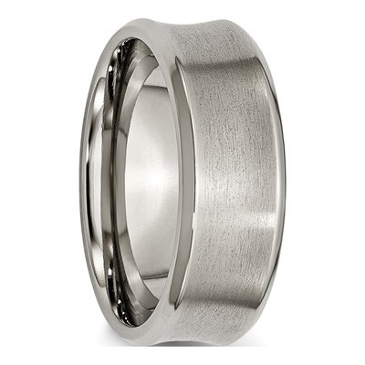 Titanium 8mm Concave Beveled Wedding Band – view 5