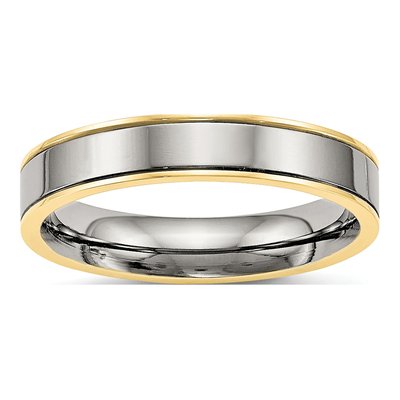 Titanium 5mm Grooved Comfort-Fit Wedding Band