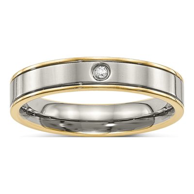 Titanium CZ Wedding Band