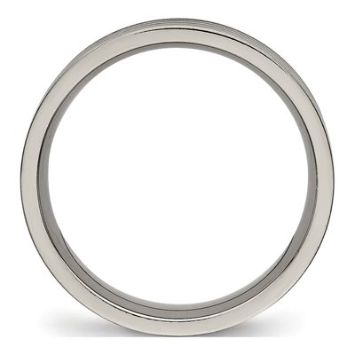 Titanium 5mm Grooved Comfort-Fit Wedding Band – view 3