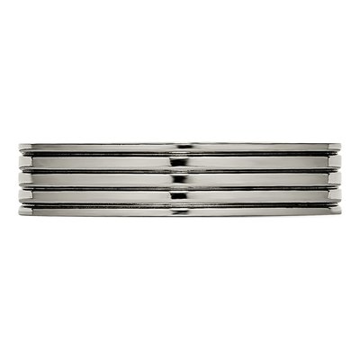 Titanium 5mm Grooved Comfort-Fit Wedding Band – view 4