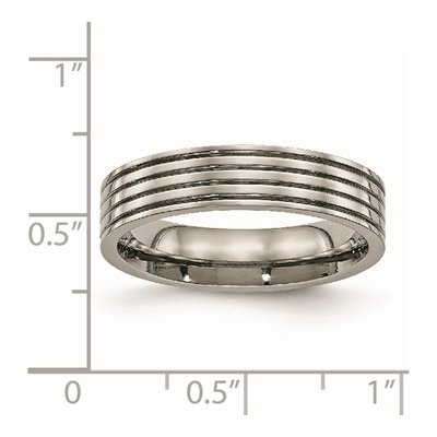 Titanium 5mm Grooved Comfort-Fit Wedding Band – view 7