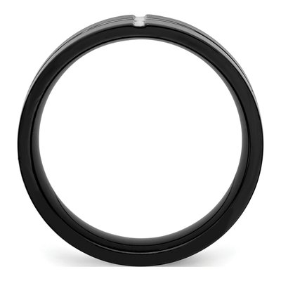 Black Titanium 8mm Grooved Comfort-Fit Wedding Band – view 3