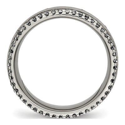Titanium CZ Concave Wedding Band – view 3
