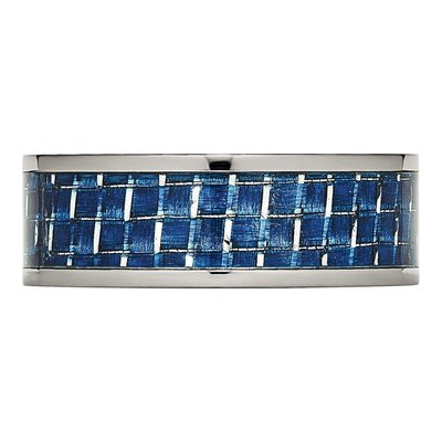 Titanium 8mm Blue Carbon Fiber Flat Comfort-Fit Wedding Band – view 4