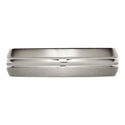 Titanium 8mm Grooved Comfort-Fit Wedding Band – view 4