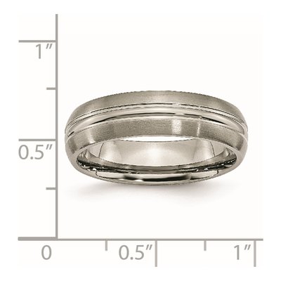 Titanium 8mm Grooved Comfort-Fit Wedding Band – view 7