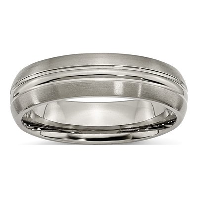 Titanium 8mm Grooved Comfort-Fit Wedding Band