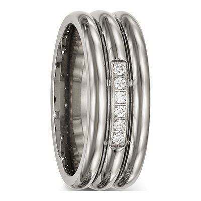 Titanium CZ Wedding Band – view 6