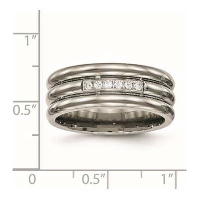 Titanium CZ Wedding Band – view 8