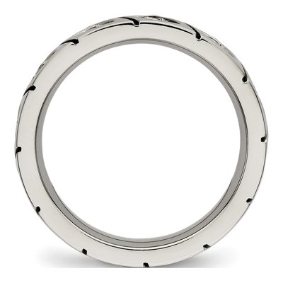 Titanium CZ Grooved Wedding Band – view 3