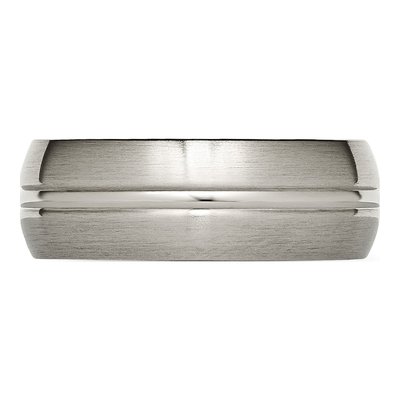 Titanium 8mm Grooved Wedding Band – view 3