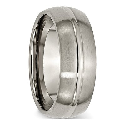Titanium 8mm Grooved Wedding Band – view 4