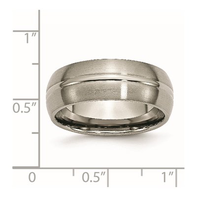 Titanium 8mm Grooved Wedding Band – view 6