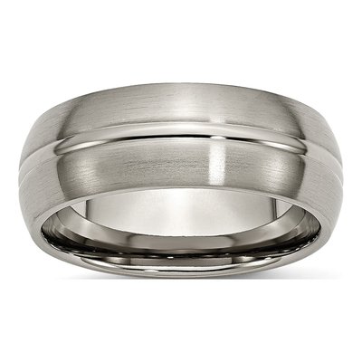Titanium 8mm Grooved Wedding Band