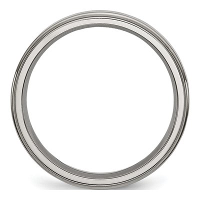 Titanium 5mm Ridged Edge Wedding Band – view 4